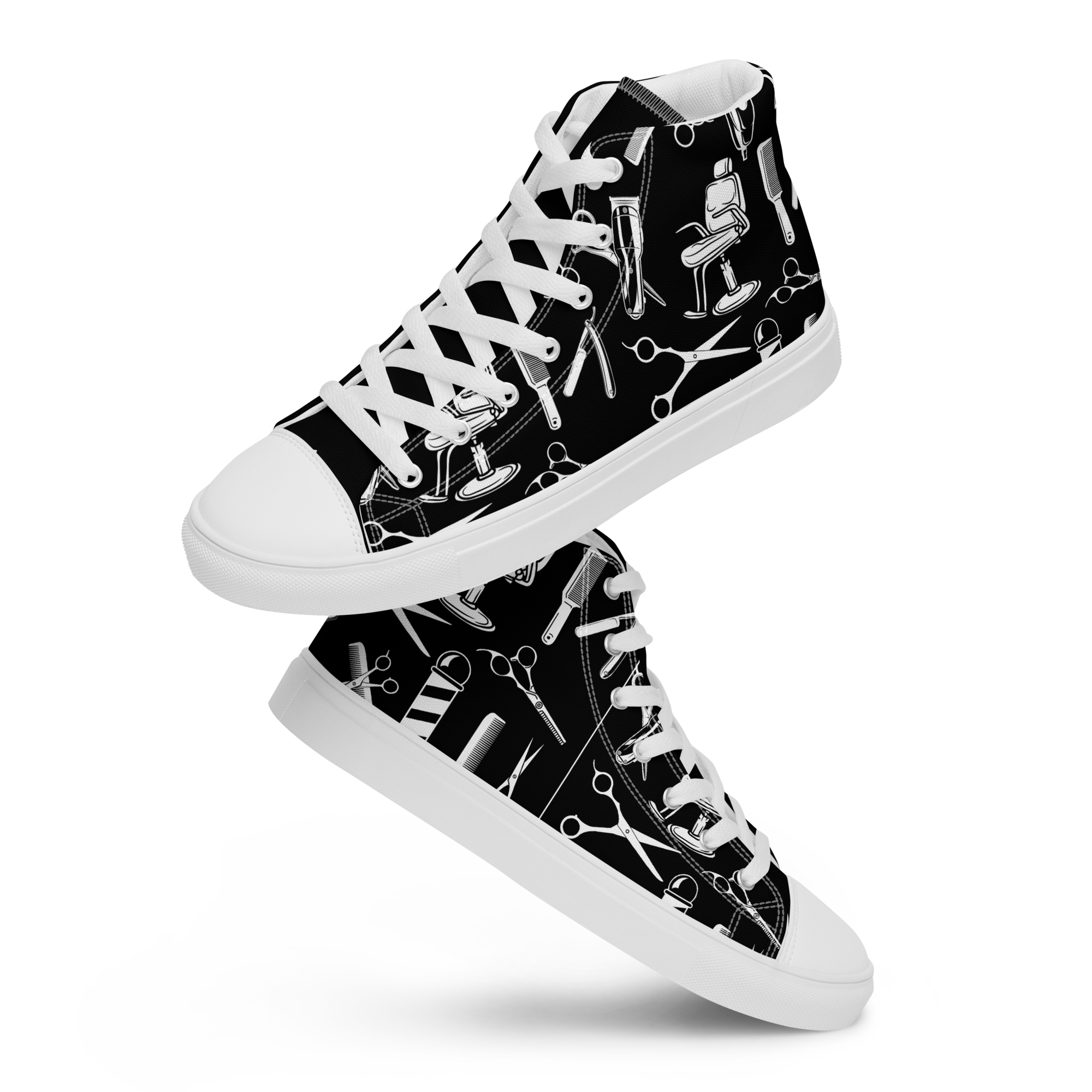 Barber Stylist Men’s high top canvas shoes