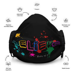 "Believe" Paint Splash Premium face mask